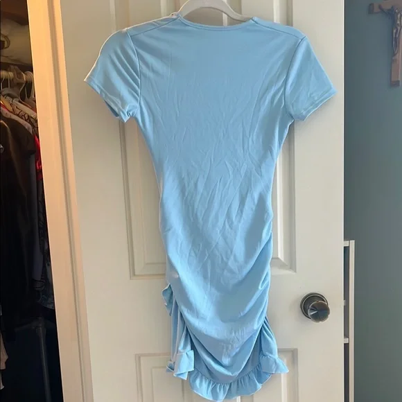 Light Blue Ruched Dress - Picture 2 of 3
